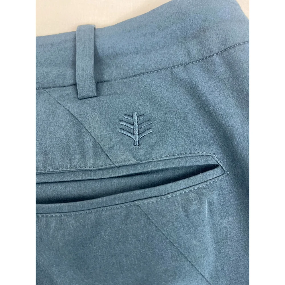 Men’s Coolibar Performance Flat Front Stretch Casual Golf Shorts Sz 40 Blue EUC